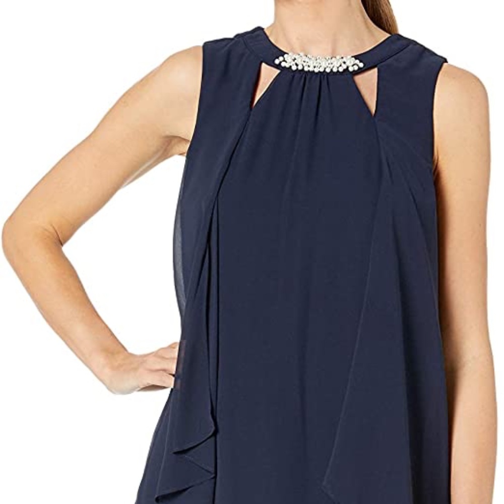 S.L. Fashions Women's Sleeveless Cutout Pearl Neck Dress Size 8